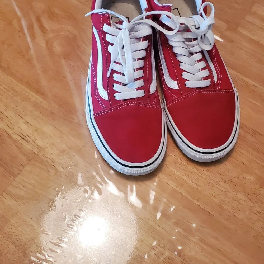 Vans Old Skool Red and White  Canvas Sneakers 9 W 7.5 M Unisex - Picture 5 of 5